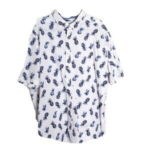 Crown & Ivy Men's Big and Tall Pineapple Print Casual Shirt